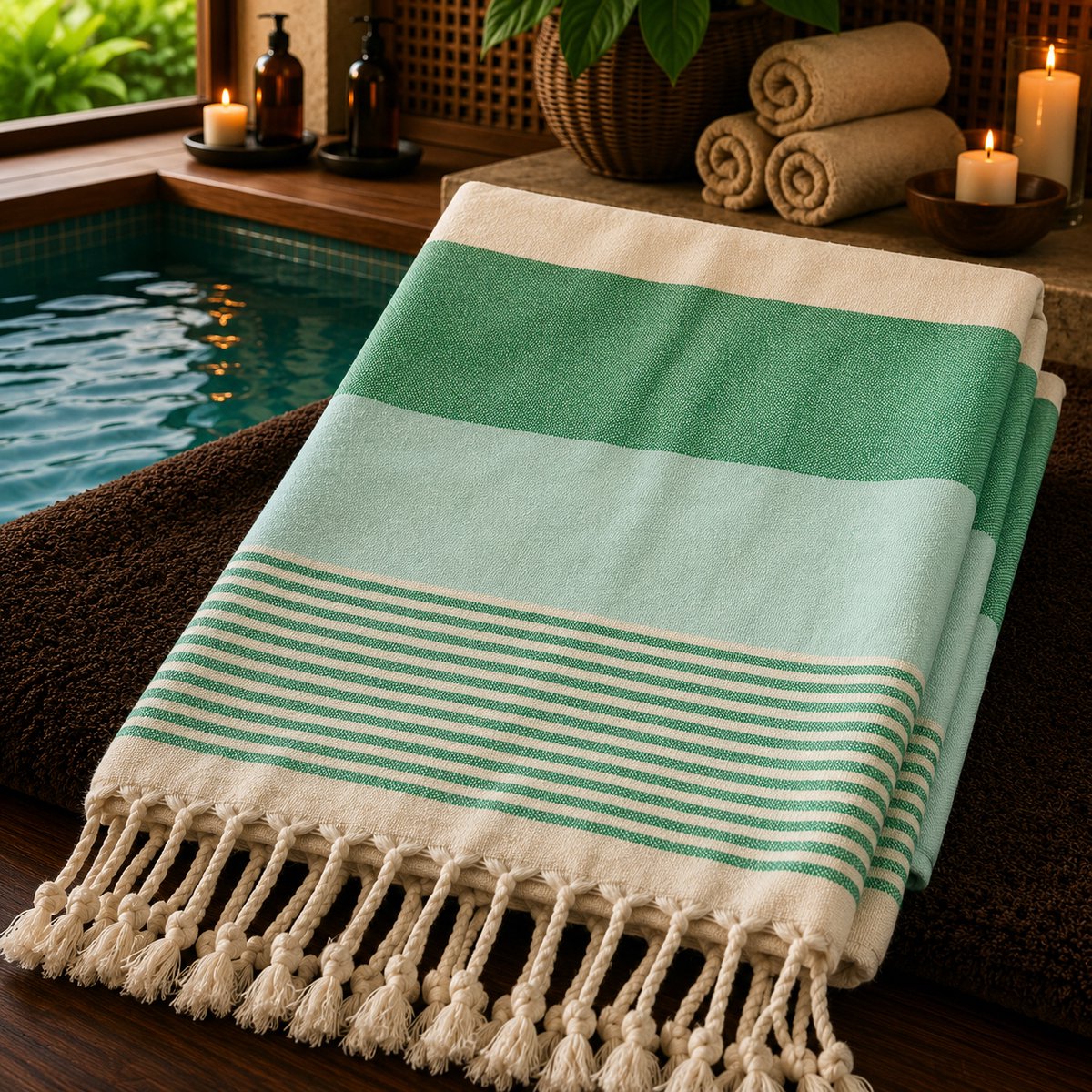 100% Katoenen Colorloop Hamamdoek – Turkse Handdoek & Strandlaken – Voor Sauna, Spa en Wellness