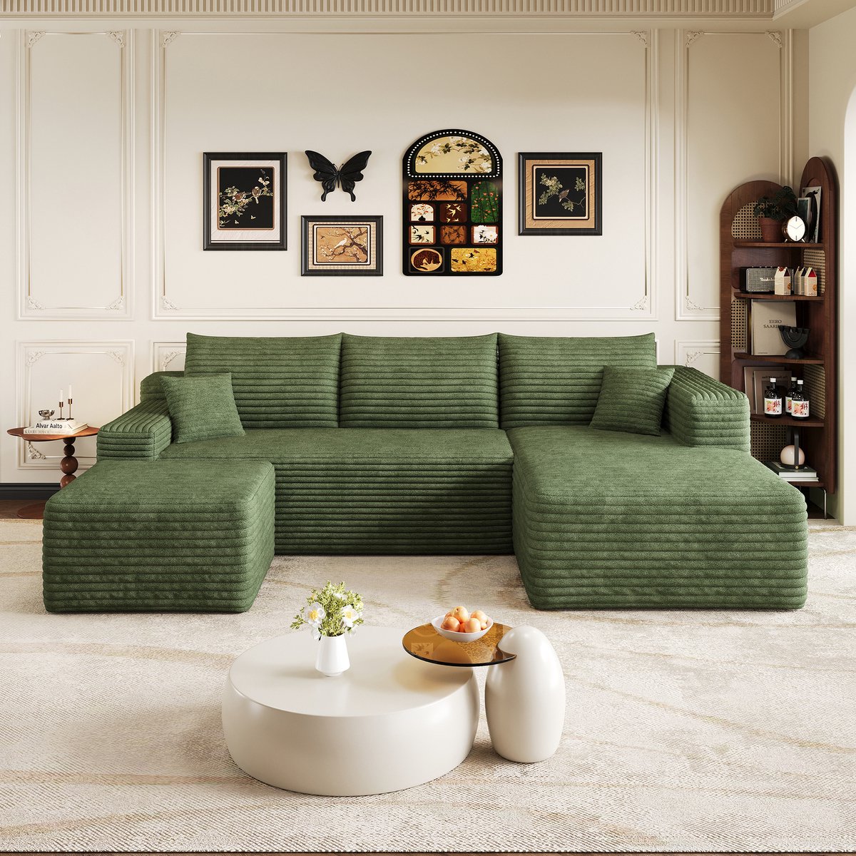 FloraGrace Hoekbank 241 Cm - Modulaire Chaise Longue Zonder Montage - Diepe Zit Voor Woonk