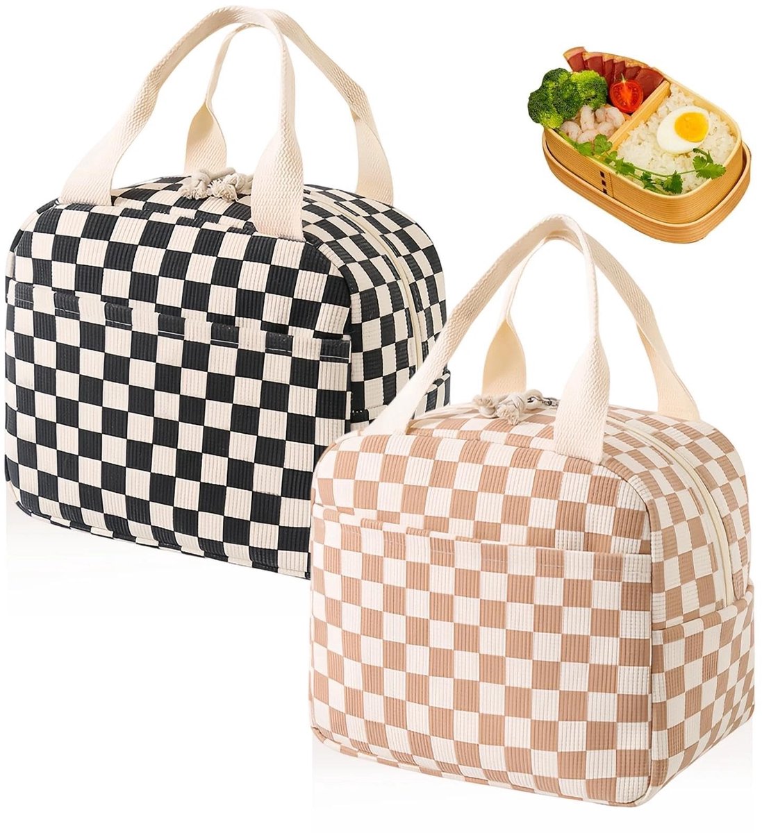 Dailygoods- Lunchtas Klein - Draagbare Koeltas - Geïsoleerde Eettas - Herbruikbare Lunchtas - Hoogwaardig Corduroy - Ruime Opbergruimte