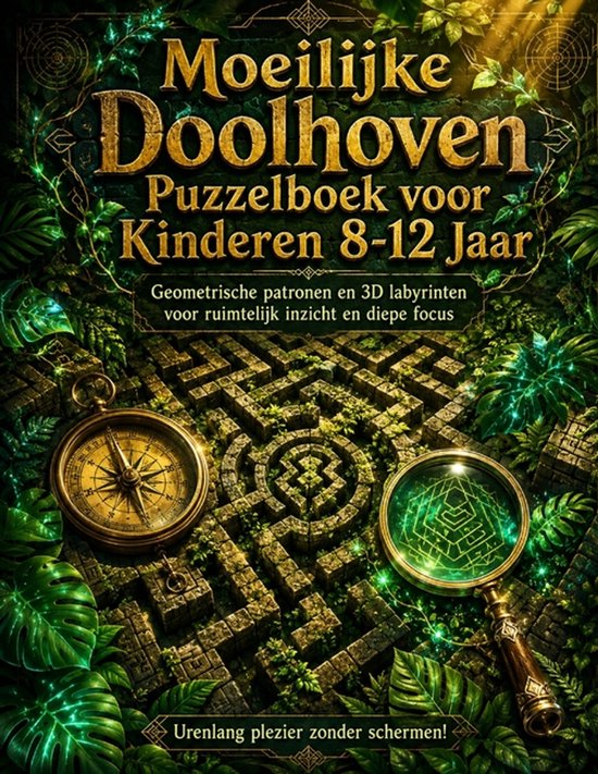 Moeilijke Doolhoven Puzzelboek voor Kinderen 8-12 Jaar - cover