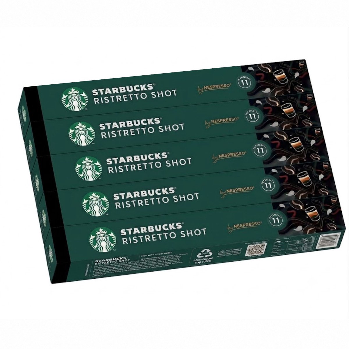Starbucks Ristretto Shot - Multipack - 50 (5x10) Koffiecups Compatibel met Nespresso Coffee Machine