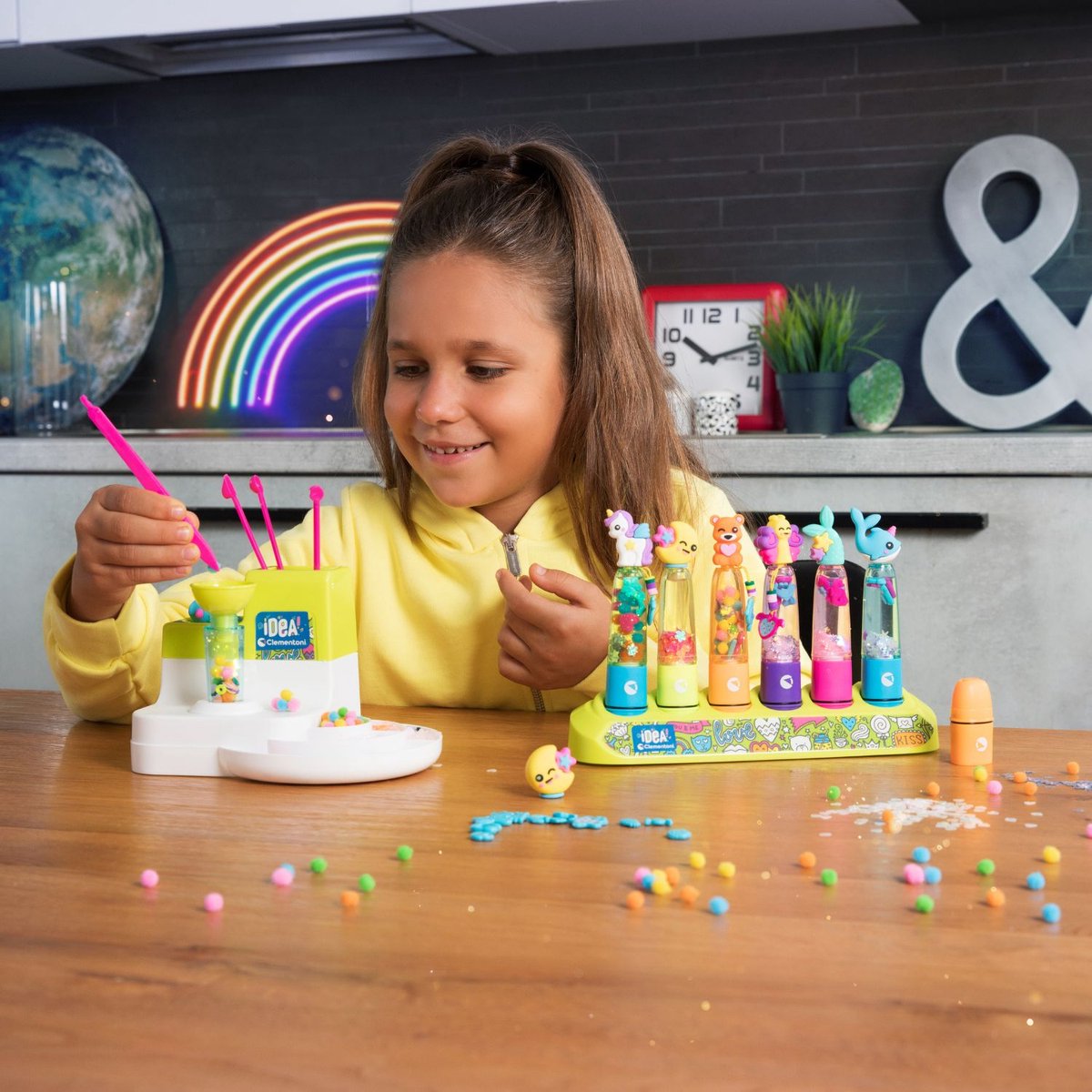 Clementoni iDea - Pennen Creatiestudio - Knutselpakket vol Accessoires - Kawaii Glitterpennen - Het Creatieve Cadeautje - Vanaf 6 jaar — afbeelding 2