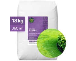 MRS Green+ Gazonmeststof - Extra Groen & Anti Mos - 18 kg voor 360 m² - Allround gazonbemesting - Snelle werking - Voor een ijzersterk en donkergroen gazon