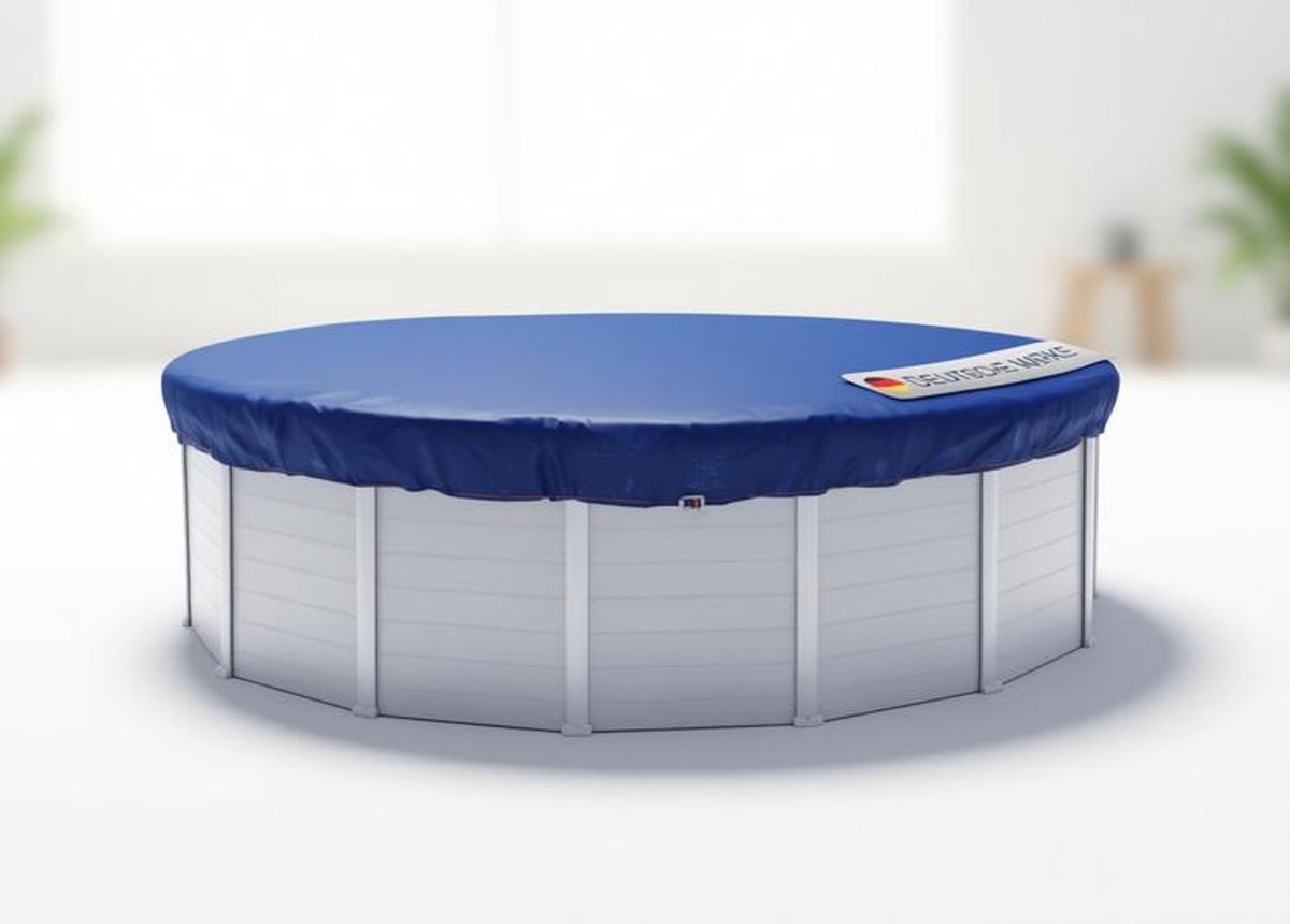 ElleMooi Afdekzeil zwembad rond Ø 420 cm – winterafdekzeil 200 g/m² blauw, geschikt voor zwembaden Ø 320-366 cm