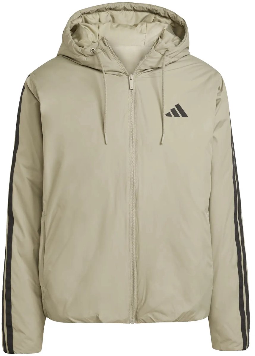 Geïsoleerde jas met capuchon adidas Essentials Climawarm 3 stripes Beige