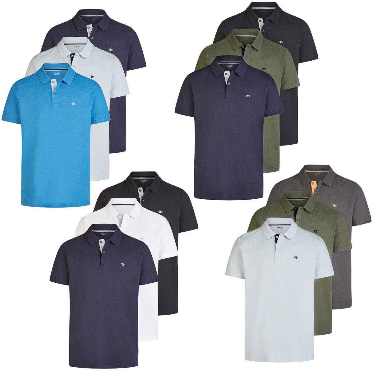 Tom Tailor Heren Polo Poloshirt 3-Pack regular fit Veelkleurig L Volwassenen - gemaakt van 100% katoen