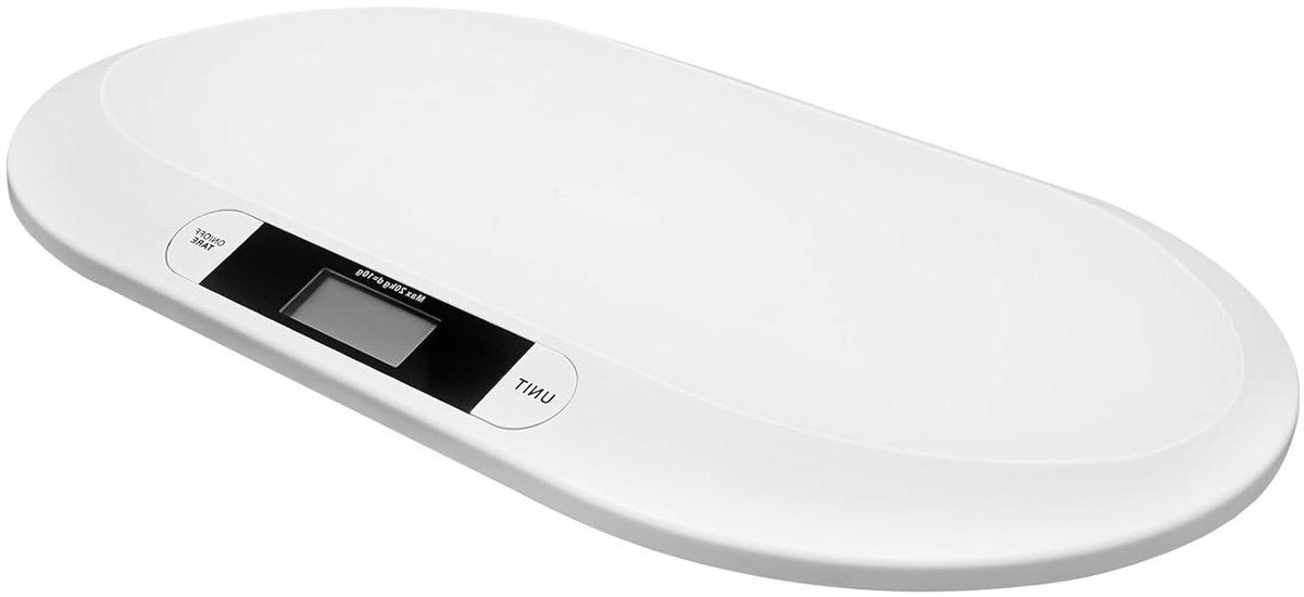 Babyweegschaal - Pasgeboren weegschaal - Gezondheid monitoren - Hoge precisie - Tot 20 kg - Wit