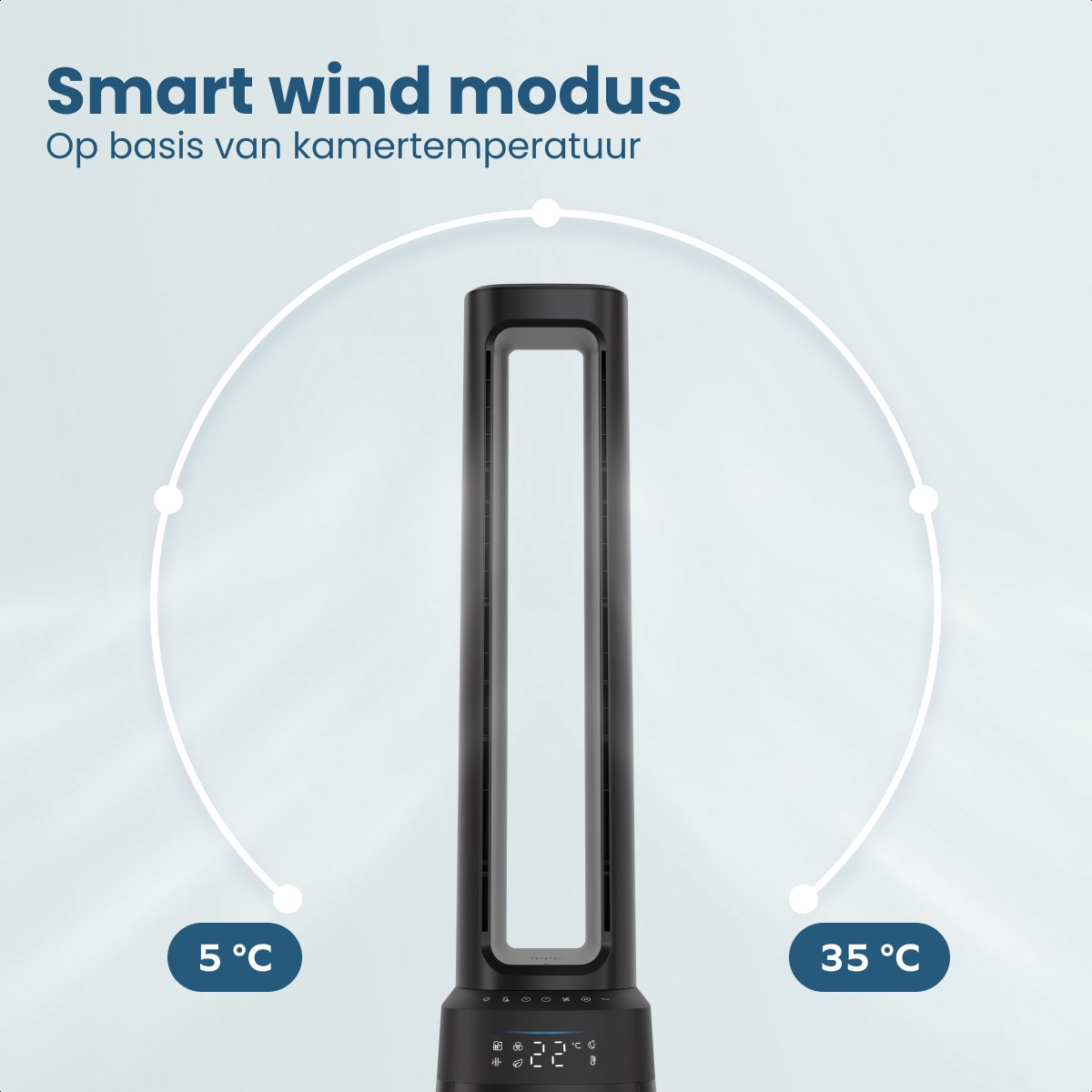Auronic Torenventilator - Bladeless Model 2 in 1 - Luchtreiniger met HEPA-filter - Ventilator - 10 Standen - Afstandsbediening - 105 cm - Zwart — afbeelding 5