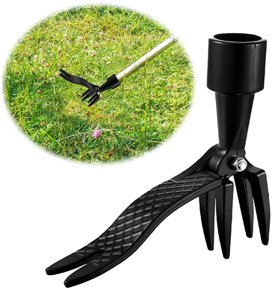 Dailygoods- Onkruidtrekker Sterk en Duurzaam - Handmatig Onkruidverwijderingsgereedschap - Onkruidsteker met 4 Klauwen - Tuin/Patiotool - Aluminiumlegering - Eenvoudig te Gebruiken - Onkruidverwijderaar