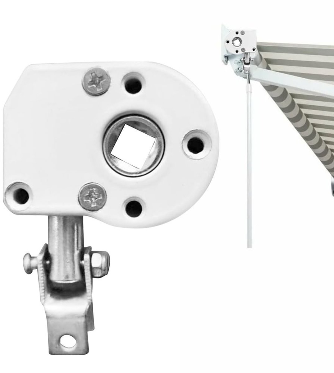 Dailygoods- Slagtransmissie handmatig zwengelmechanisme - Luifels - Scharnierarm - Voortenttransmissie - Universele luifellier - Wit, robuust en duurzaam - Luifelmechanisme