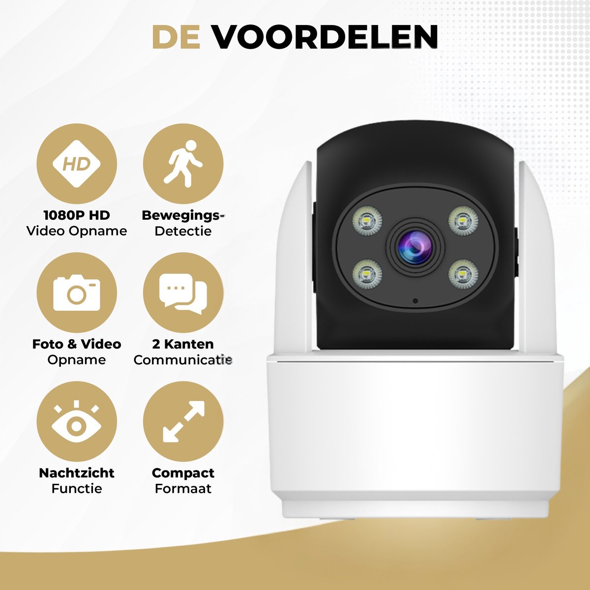 GoGoldPro Babyfoon - Met App-ondersteuning - Babyfoon met Nachtvisie - Baby Monitor - Tweeweg Audio - Wit thumbnail 6