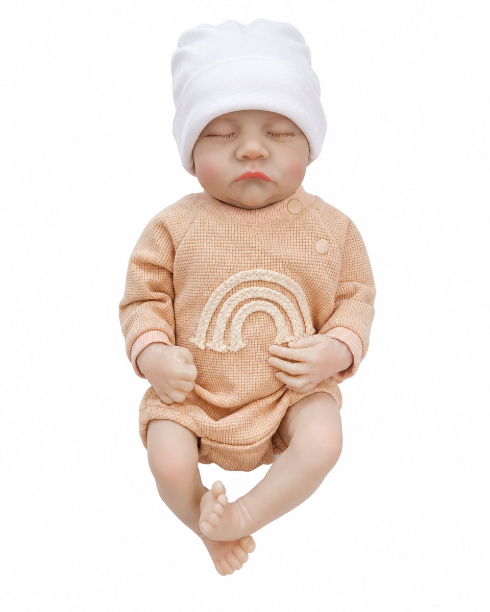 Levensechte Reborn Babypop - 46 cm (18 inch) - Handgemaakte Zachte Vinyl Pop - Realistische Pasgeboren Baby - Speelgoed & Cadeau - jongen — afbeelding 6
