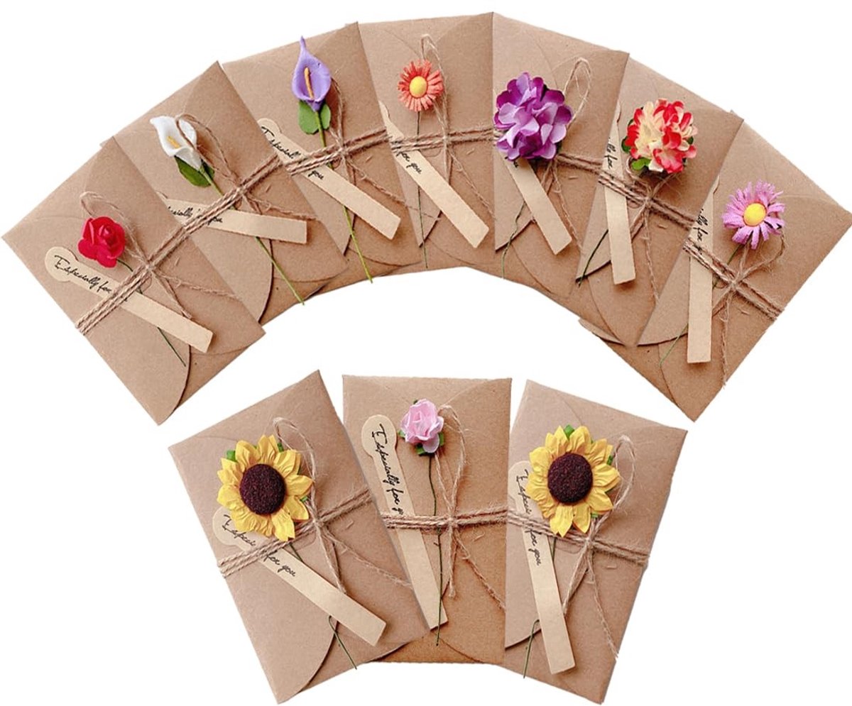Dailygoods- Wenskaarten Set 10 Stuks - Wenskaarten Verjaardag - Bedankkaarten - Wenskaarten Geboorte - Wenskaarten Bruiloft - 17,5 x 11 cm - Bedankkaart