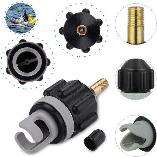 Air Valve Adapter voor Boot - Pomp Valve Adapter - Luchtpomp Converter voor Opblaasbare Boot - Zwart van Merkloos — afbeelding 3