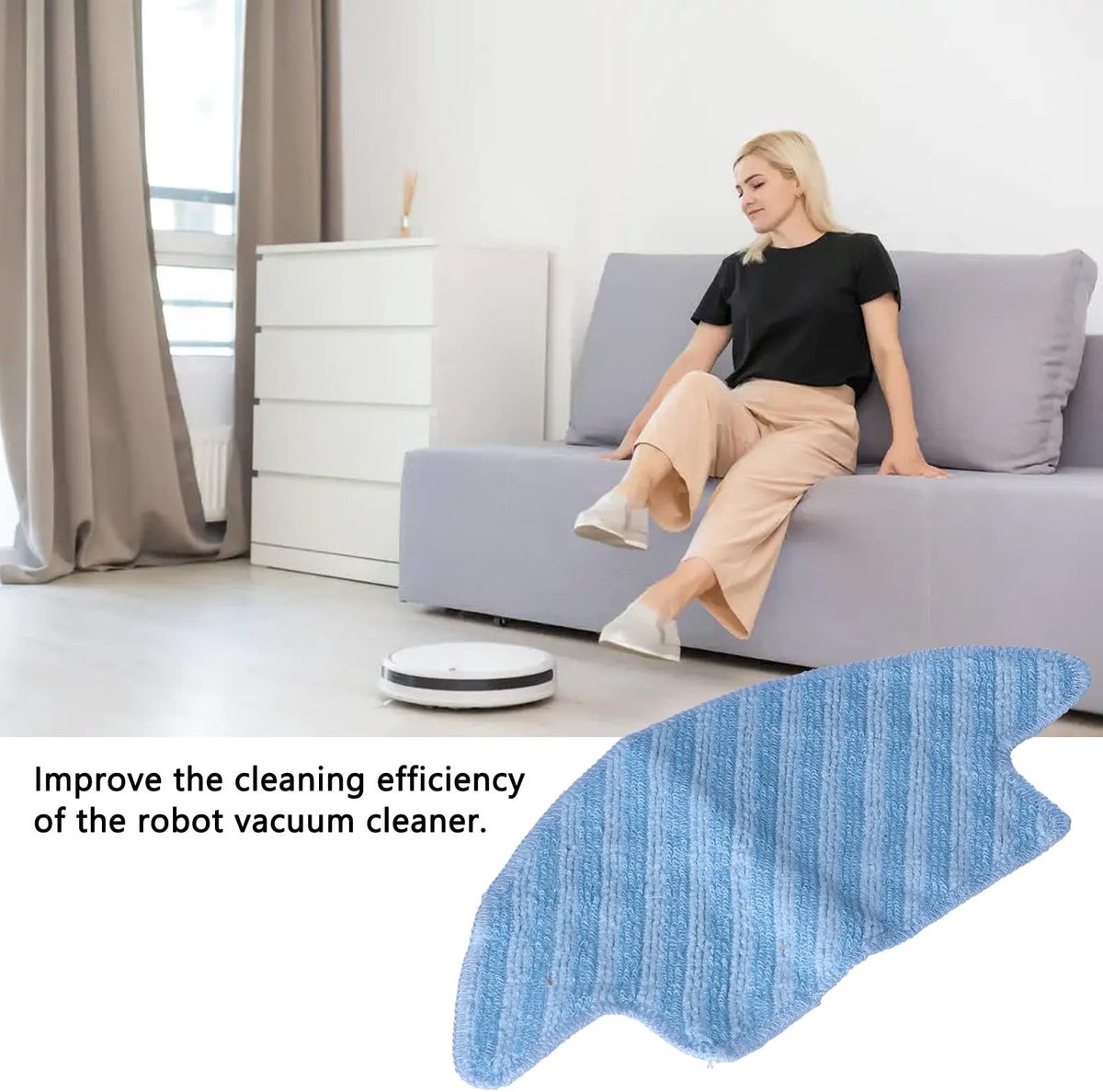 Dailygoods- Mopdoek Sterke Absorptie - 2 Stuks Mop Pads - Effectieve Schoonmaak - Voor Robotstofzuiger - Eenvoudig te Vervangen - Milieuvriendelijk Materiaal - Dweildoek