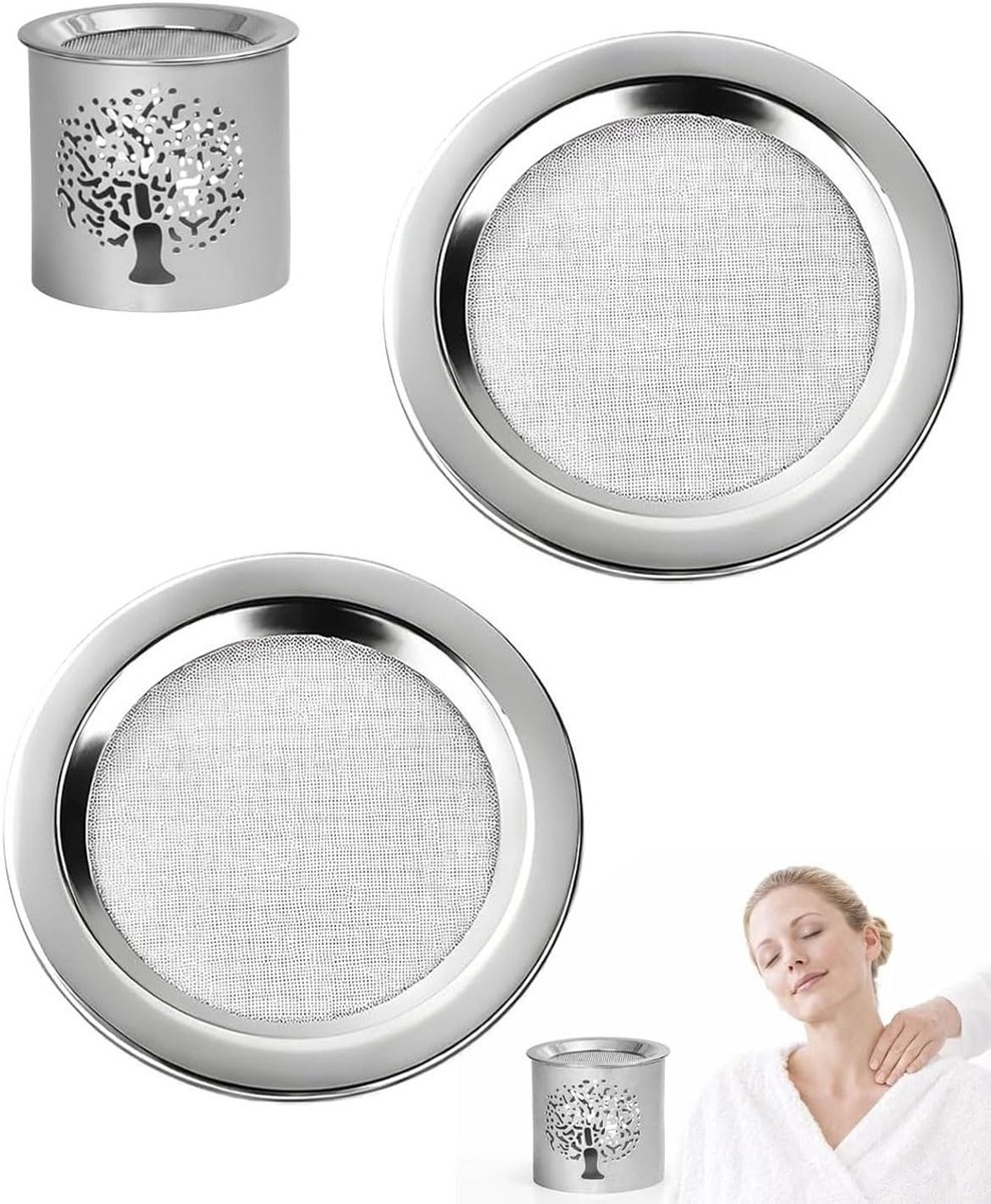 Set van 2 RVS Rookzeef voor Geurbranders en Kooktoestellen, Diameter 10 cm, Perfect voor Roken en Aromatherapie