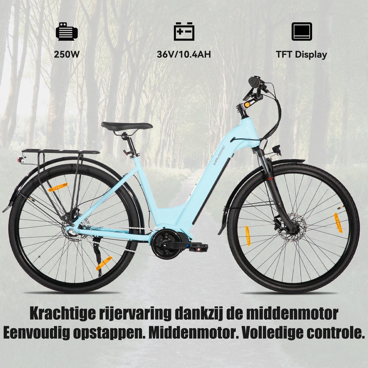 HILAND Overstreet E-Bike Dames - 28 inch - Hydraulische Schijfremmen - 3 Speed Naafversnelling - 250W - 10.4Ah Accu - Lage Instap thumbnail 3