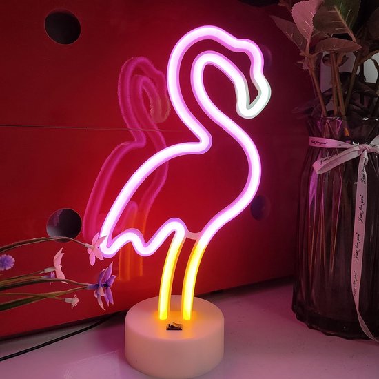 Neonlicht - LED Flamingo - Roze - Decoratie - Sfeerverlichting - Wandlamp - Neonlicht - Decoratief Licht — afbeelding 2