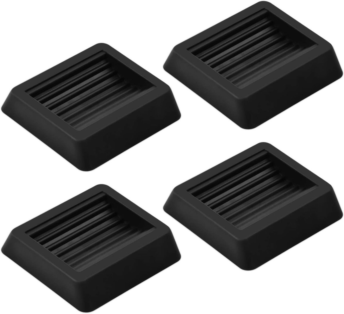 Allecto Plus - Rubberen Meubelonderzetters Zwart - Set van 4 - Rolstoppers - Meubelpoten Beschermers - Anti-Glijdende Wielstoppers - Vloerbescherming.