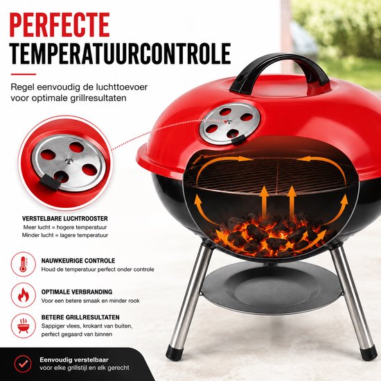 BBQ - compact - ø 35 x 45 cm - bol - Rood van BBQ+ — afbeelding 3