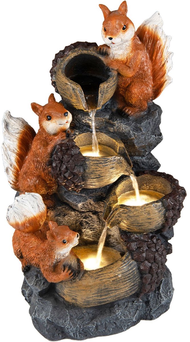 Waterornament - Voor buiten - Tuin - Water Fontein - Waterval Ontwerp - Kamerfontein - Tuindecoratie - Met Pomp -34 x 25 x 59 cm