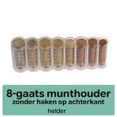 LeonDesign Munthouder 8-Gaats Transparant – Heldere Eurokit Muntenhouder zonder Haken – Kleingeldhouder met Maatindicatie voor Horeca, Markt & Taxi