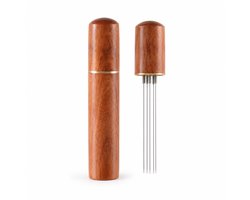 Puckora WDT Tool Lichtbruin – 5 Pin Koffie Verdeler – Espresso Verdeler met Houten Handvat – Barista Accessoire voor Portafilter