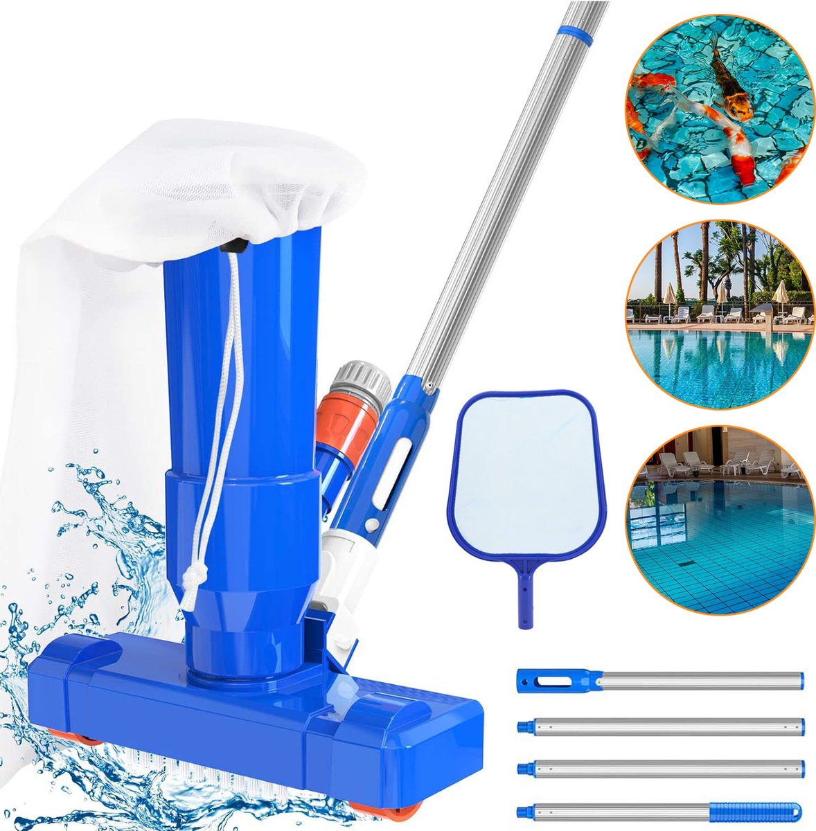 Zwembadstofzuiger - Handstofzuiger Voor Zwembaden En Schepnet - Draagbare Straalstofzuiger - Voor Kleine Zwembaden/Spa's/Jacuzzi's/Bubbelbaden
