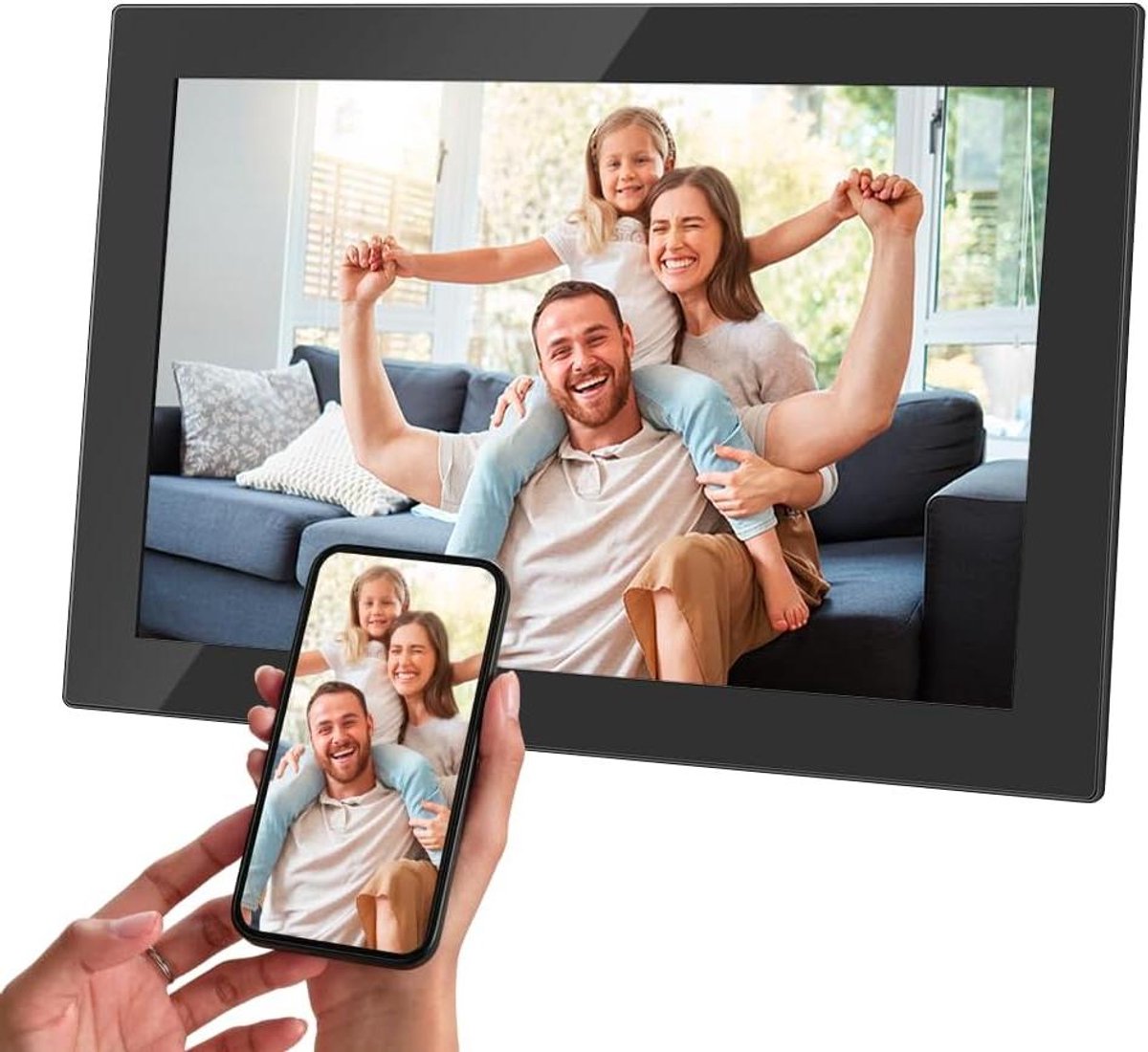 Digitale Fotolijst - Slimme Beelddisplay - Herinneringen Tonen - Wifi Connectiviteit - 10 Inch Scherm - Zwart