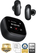 soundcore Liberty 5 Pro Max by Anker - Anker Thus Al Chip - AI Note-Taker - Kristalheldere Gesprekken - Noise Cancelling Oordopjes - 1.78" AMOLED Display - ANC Met 6 - 5 U/28 U Speeltijd - Al Vergadertranscriptie - Zwart