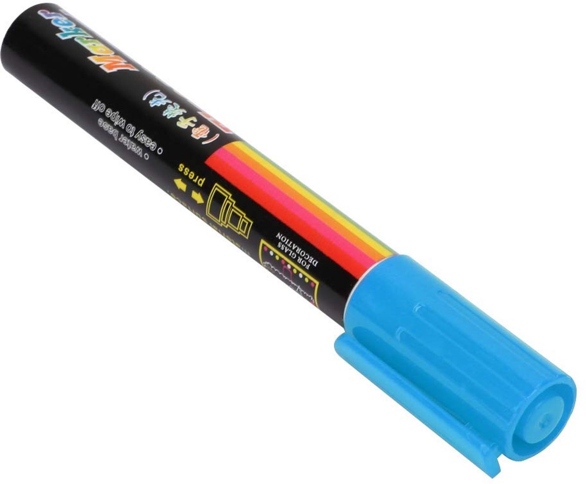 Dailygoods- Bijenkoning Marker Watergedragen - Decoratie Pen - Niet-Toxisch - Lange Levensduur - Voor Glas/Ramen - 8 Kleuren - Markeerstift