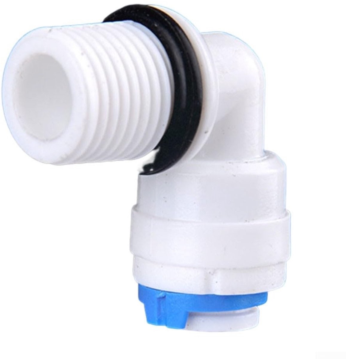 Dailygoods- Elleboog Waterfilter Fitting - Push Fit/Thread Design - Eenvoudig te Installeren - Duurzaam Kunststof - Geschikt voor Warm/Koud Water - Waterfilterfitting