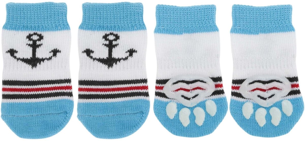 Dailygoods- Hondensokken Antislip - Hondensokken Pootbeschermer - Set van 4 - Maat S - Siliconen Gelzolen - Warm Polyester Materiaal - Huisdier Sokken