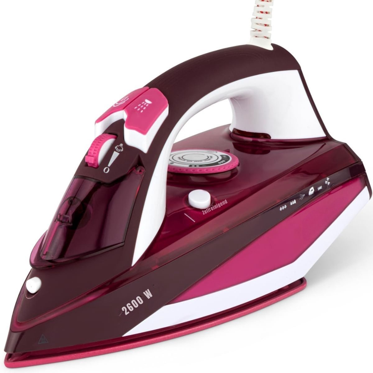 QIN® Strijkijzer Draadloos - Strijkijzer - Stomer Kleding - Wit/Rood - 30cm x 13cm x 1cm