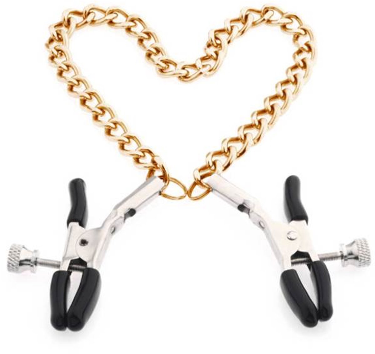 Zeloria Verstelbare Tepelklemmen met Ketting – Metalen Klemmen met Comfort Tips – Goud