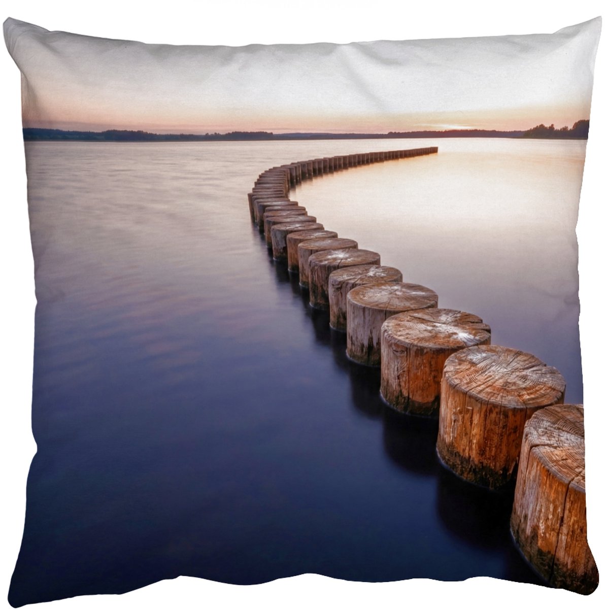 Sierkussens - Kussentjes Woonkamer - 50x50 cm - Hout - Palen - Water
