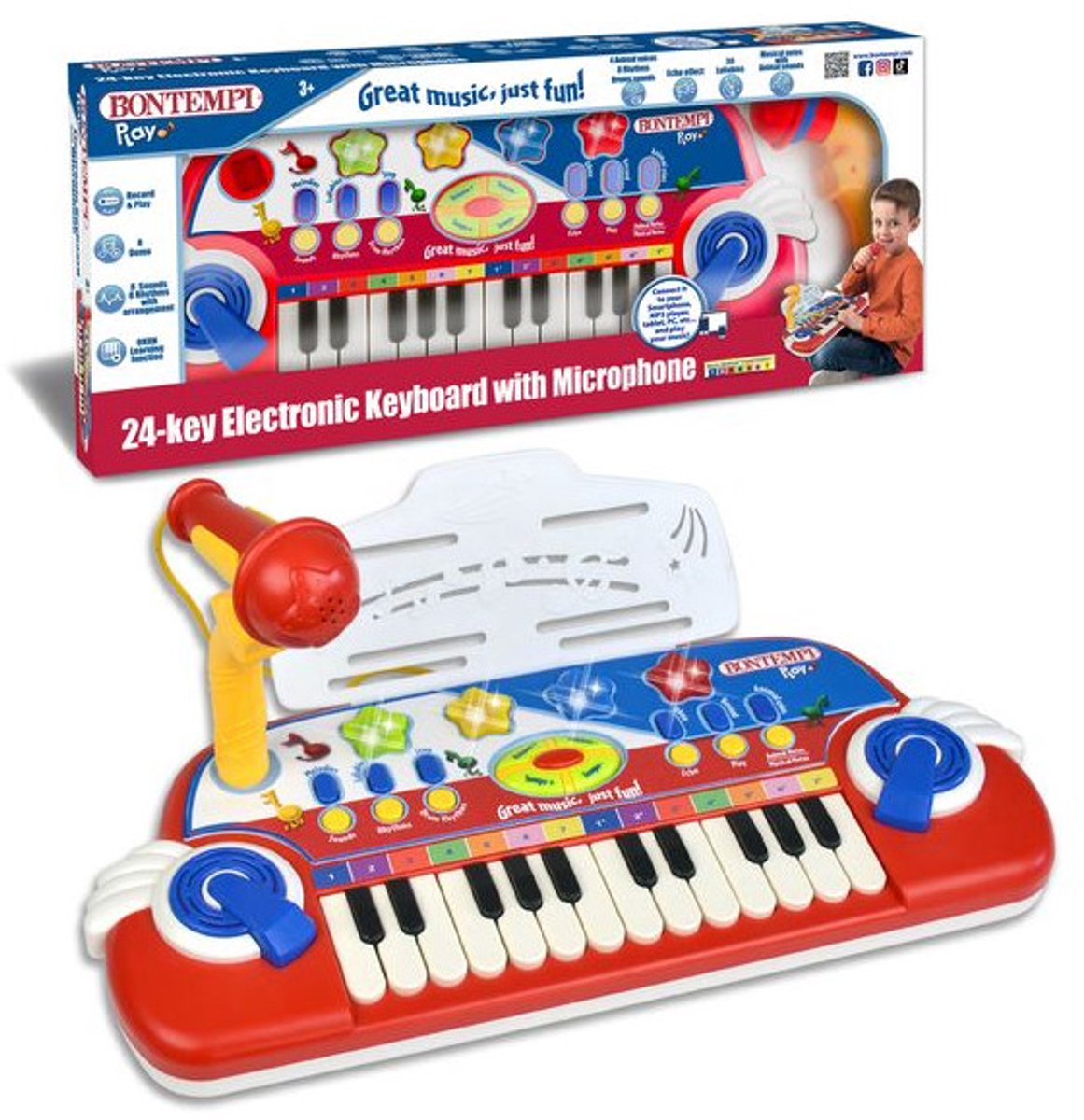 Bontempi - keyboard - speelgoed elektronisch piano 24 toetsen - Speelgoed muziekinstrument