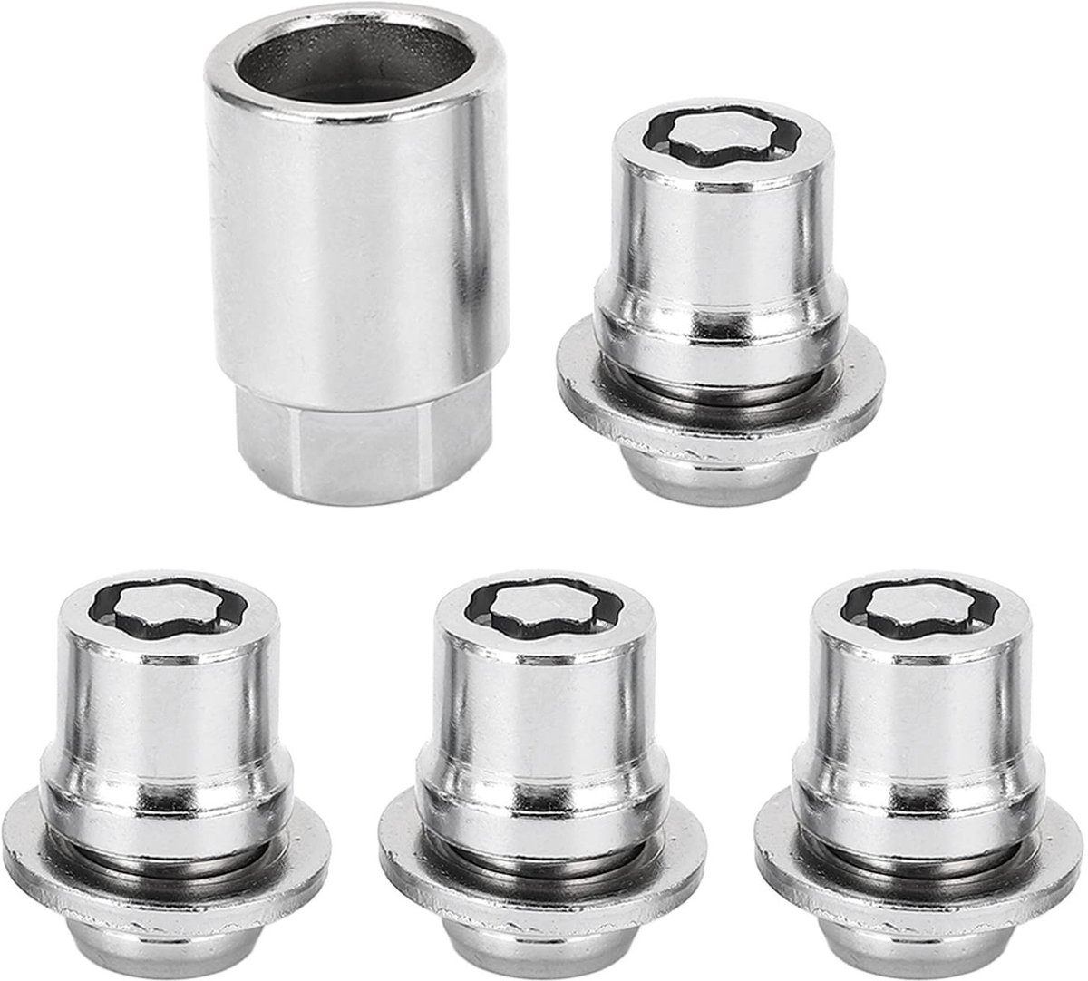 Dailygoods- Wielslotmoeren Antidiefstalset - Gelegeerd Staal - 4 Stuks - Maat 12mm x 1.5 - Geschikt voor 2002-2022 - Betrouwbare Beveiliging - Wielmoeren