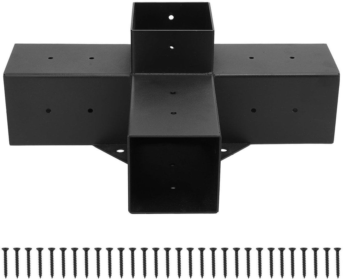 Dailygoods- Pergola-set Volledig gelast - Paviljoenhouder - Hoekhouder - Hout - Verzinkt - Binnendiameter 9,25 cm - Inclusief 8 schroeven