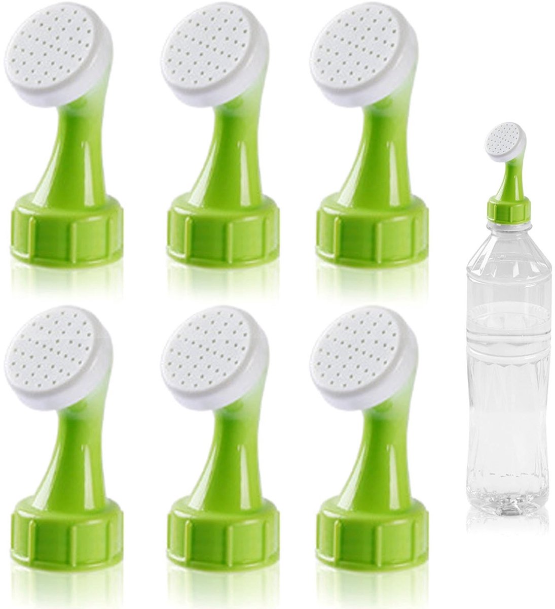 Dailygoods - Flessentop Sprinkler - Plastic Gieter - Wateren - 6 Pack - Irrigatie - Geschikt voor Drinkflessen - Tuinieren