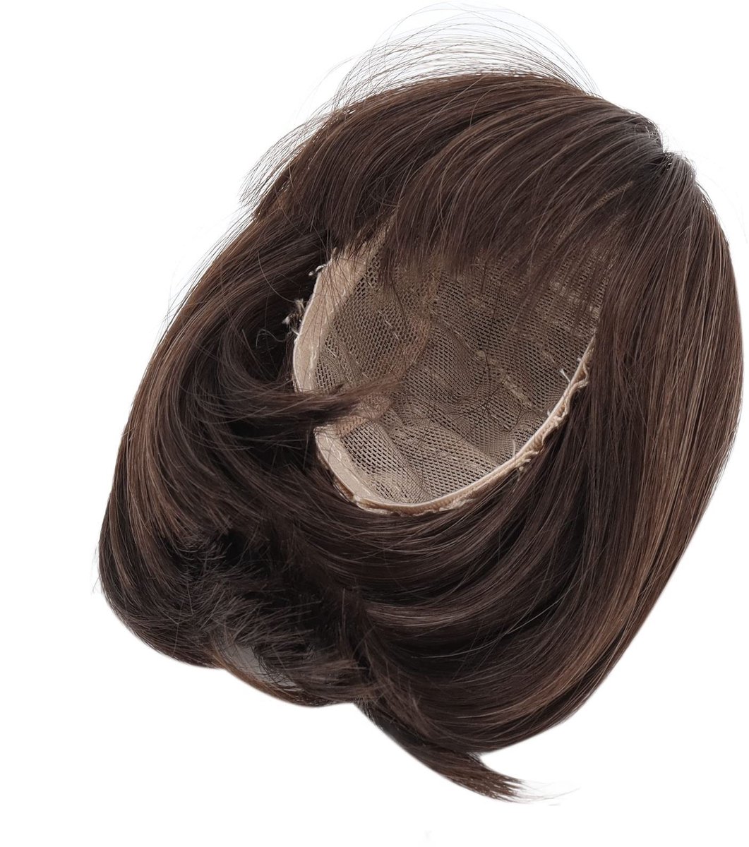 Dailygoods- Poppenpruik Rechte Pony - Schouderlengte Haar - Zachte Vezel - Hoge Temperatuurvezel - Geschikt voor 1/3 BJD - Natuurlijke Uiterstraling
