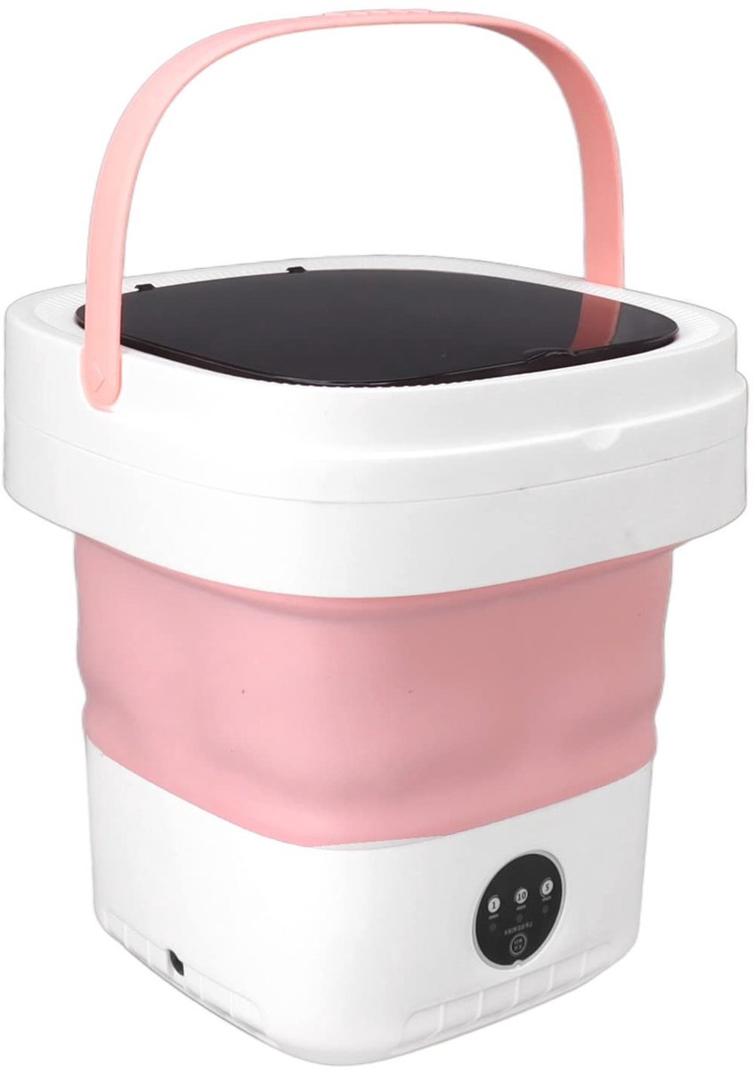 Dailygoody - Draagbare mini-wasmachine - Kleine wasmachine - Opvouwbaar en lichtgewicht - Roze - Wasdroger voor ondergoed en babykleding - Ideaal voor...