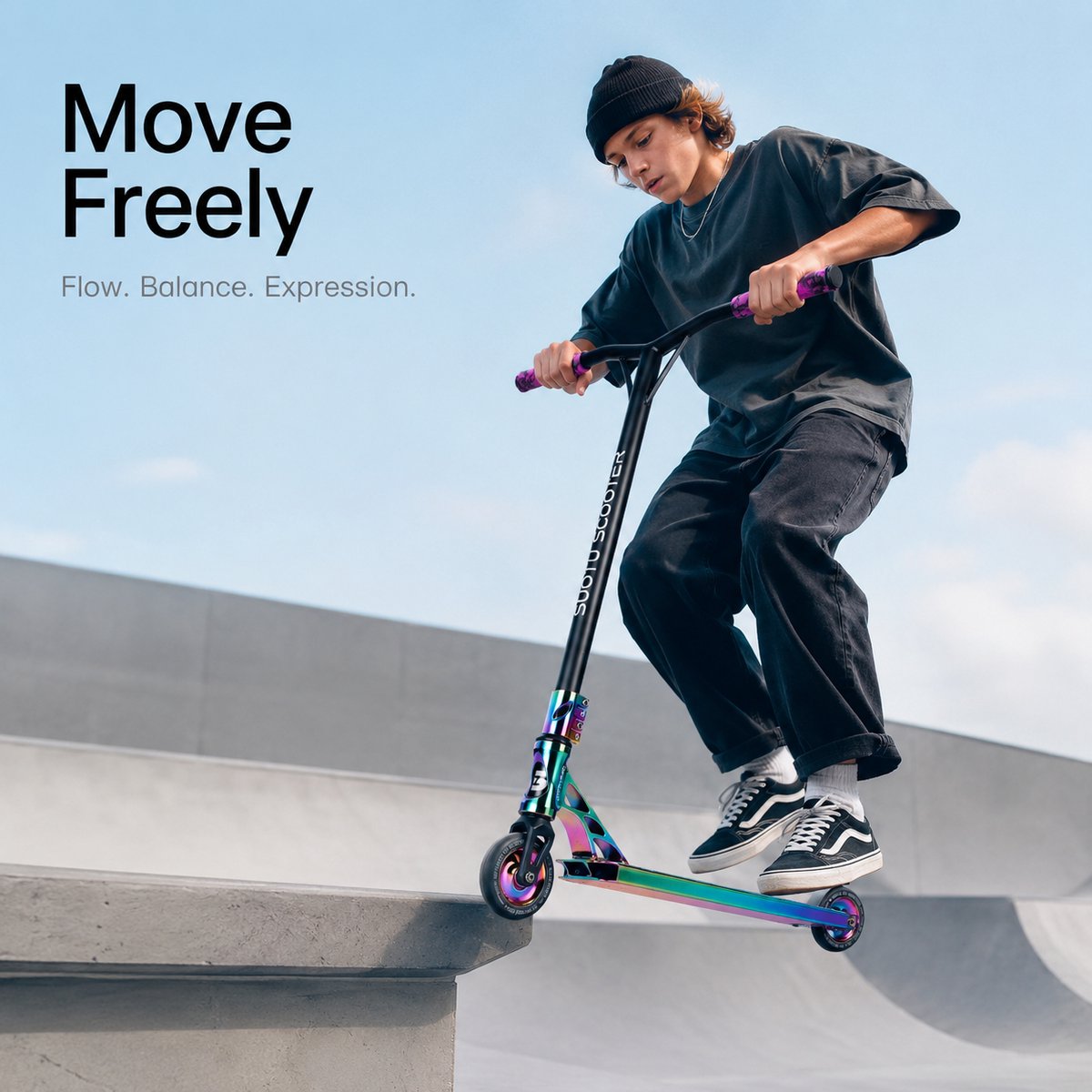 Suotu Stuntstep Professioneel - Step - 110mm - Speelgoed Jongens/Meisjes - Kinderstep - ABEC-9 - 100KG - Aluminium - Zwart/NEO — afbeelding 5
