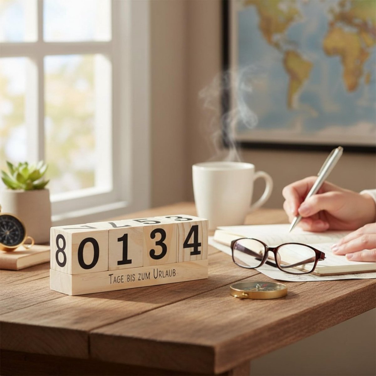 Dailygoods- Countdown Kalender - Houten Kubus - Aftelkalender Zwangerschap - Compact - Handgemaakt - 365 Dagen Dagtelling