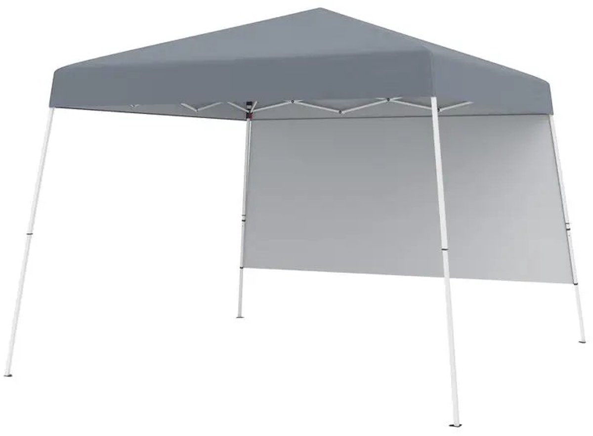 Dailygoods 8 x 8 voet opklapbare partytent met 1 zijwand en draagbare rugzak - grijs
