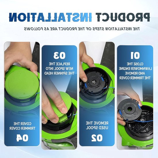 4 Stuks Grastrimmer Spoel Vervangingsdraad voor 1,65 mm Dikte en 4,9 m Lengte Geschikt voor Diverse Modellen en Merken — afbeelding 4