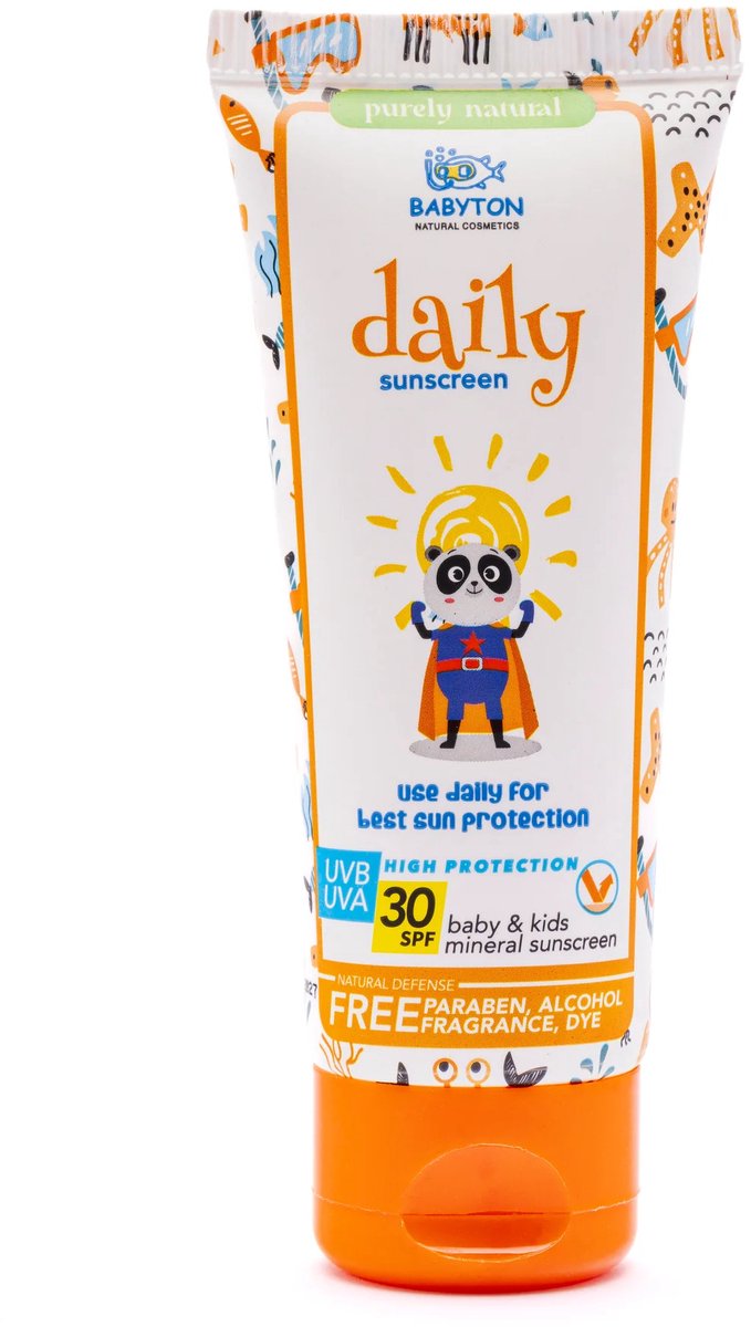 BABYTON - Zonnecrème SPF30 voor Baby en Kind - Natuurlijke zonnecrème - 50ml - Tube