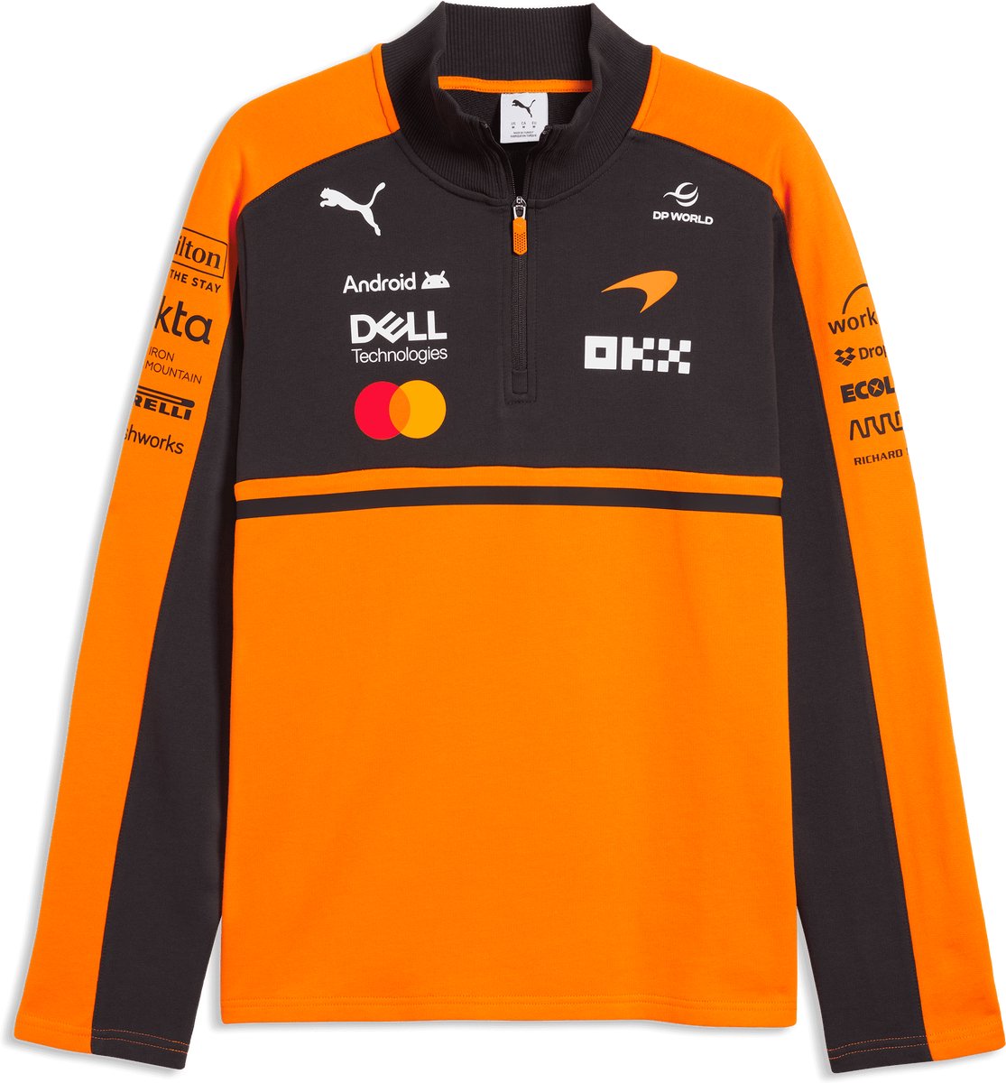 McLaren Teamline Half Zip Trui 2026 XS Lando Norris Oscar Piastri Papaya