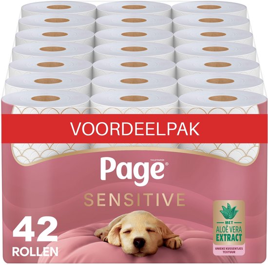 Page® toiletpapier - Sensitive wc papier - 42 rollen - met Aloë Vera extract - Voordeelverpakking
