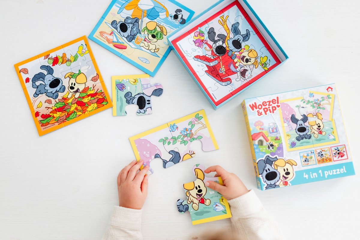 Woezel & Pip puzzel 4 in 1 educatief peuter speelgoed - kinderpuzzel 4x6x9x16 stukjes leren puzzelen - cadeautip puzzel 3 jaar en ouder - Bambolino Toys — afbeelding 10